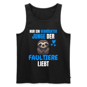 Tropisches Tier Lustiges Jungen Geschenk Faultier - Männer Premium Bio Tank Top - Schwarz - Vorne - Michal (187cm)
