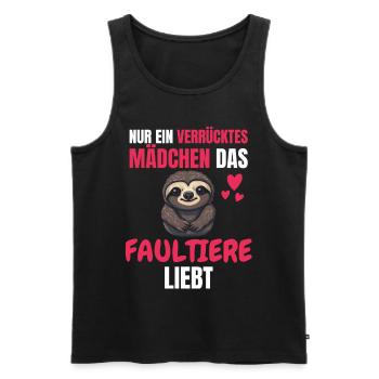 Tropisches Tier Lustiges Mädchen Geschenk Faultier - Männer Premium Bio Tank Top - Schwarz - Vorne - Michal (187cm)