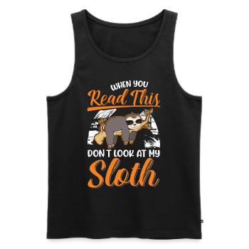 Sloth Gift Sloth - Men's Premium Organic Tank Top - black - Front - Michal (187cm)