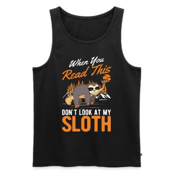 Sloth Gift Sloth - Men's Premium Organic Tank Top - black - Front - Michal (187cm)