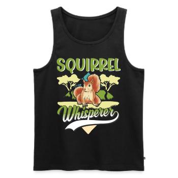 Écureuil Whisperer - Débardeur bio Premium Homme - noir - Devant - Michal (187cm)