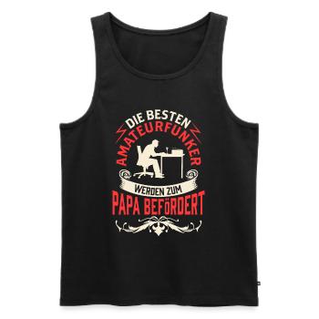 Amateurfunker wird zum Papa Funkamateur - Männer Premium Bio Tank Top - Schwarz - Vorne - Michal (187cm)
