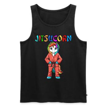 Jitsucorn Einhorn Judo Kampfsportart - Männer Premium Bio Tank Top - Schwarz - Vorne - Michal (187cm)