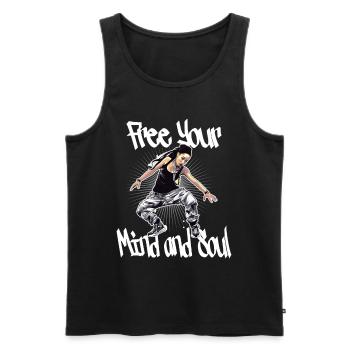 Free Your Mind And Soul Hip Hop Rap - Männer Premium Bio Tank Top - Schwarz - Vorne - Michal (187cm)