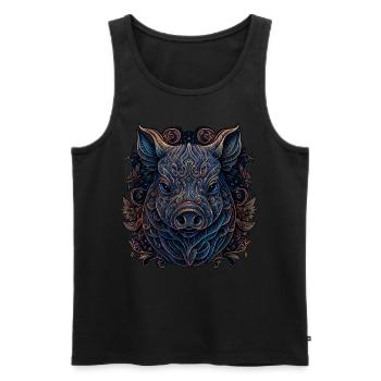 Pig Zodiac Sign Chinese New Year Of The Boar Astro - Männer Premium Bio Tank Top - Schwarz - Vorne - Michal (187cm)