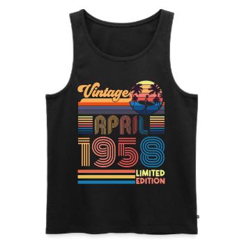Geburtstag April 1958 April. April 1958 Geschenk. - Männer Premium Bio Tank Top - Schwarz - Vorne - AI Model Male 178 light (178cm)