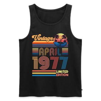 Geburtstag April 1977 April. April 1977 Geschenk. - Männer Premium Bio Tank Top - Schwarz - Vorne - AI Model Male 178 light (178cm)