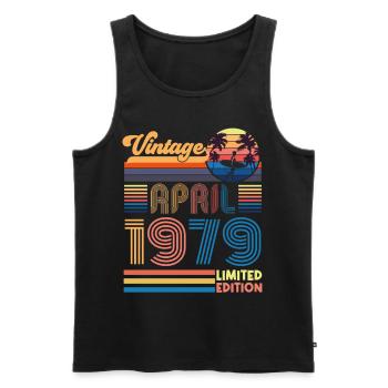 Geburtstag April 1979 April. April 1979 Geschenk. - Männer Premium Bio Tank Top - Schwarz - Vorne - AI Model Male 178 light (178cm)