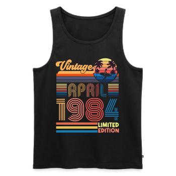 Geburtstag April 1984 April. April 1984 Geschenk. - Männer Premium Bio Tank Top - Schwarz - Vorne - AI Model Male 178 light (178cm)