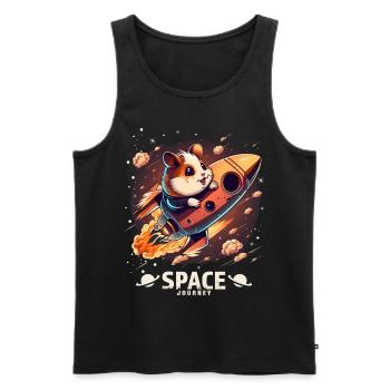 Astronaut Hamster Hamsterliebhaber Weltall Design - Männer Premium Bio Tank Top - Schwarz - Vorne - AI Model Male 178 light (178cm)