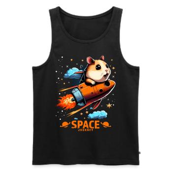 Space Hamster Hamster Lovers Space Design - Men's Premium Organic Tank Top - black - Front - AI Model Male 178 light (178cm)