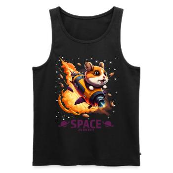 Space Hamster Hamster Lovers Space Design - Men's Premium Organic Tank Top - black - Front - AI Model Male 178 light (178cm)