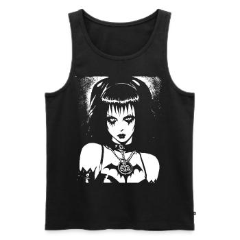Dunkle Kunst Okkulte Gothic Batcave Mädchen Post Punk Fledermaus - Männer Premium Bio Tank Top - Schwarz - Vorne - AI Model Male 178 light (178cm)