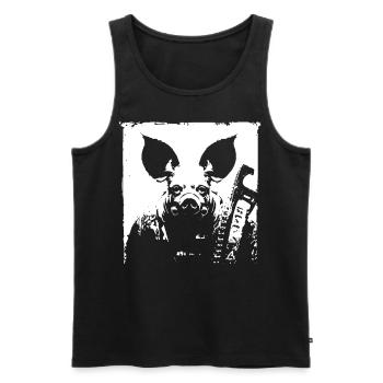 Dunkle Kunst Okkulter Horror Schwein Gas Maske Grindcore Thr - Männer Premium Bio Tank Top - Schwarz - Vorne - AI Model Male 178 light (178cm)