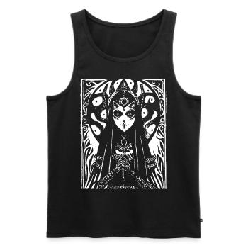 Fantasy Post Punk Celtic Tribal Art Batcave Girl - Débardeur bio Premium Homme - noir - Devant - AI Model Male 178 light (178cm)