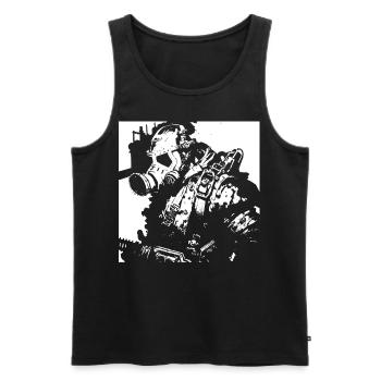 Dunkle Kunst Okkulter Horror Schwein Gas Maske Grindcore Thr - Männer Premium Bio Tank Top - Schwarz - Vorne - AI Model Male 178 light (178cm)