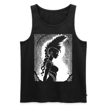 Fantasy Post Punk Celtic Tribal Art Batcave Girl - Débardeur bio Premium Homme - noir - Devant - AI Model Male 178 light (178cm)