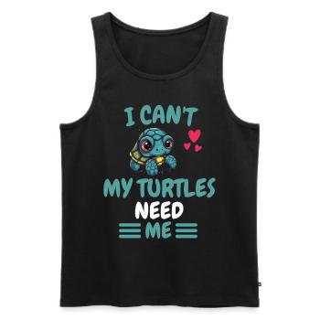 Je ne peux pas offrir d’animal océanique à une tortue - Débardeur bio Premium Homme - noir - Devant - Michal (187cm)
