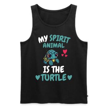 Mon don animal spirituel Ocean Turtle - Débardeur bio Premium Homme - noir - Devant - Michal (187cm)