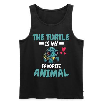 Favorite Animal Ocean Animal Gift Turtle - Men's Premium Organic Tank Top - black - Front - Michal (187cm)