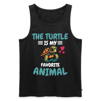 Animal animal préféré Animal Animal Cadeau Tortue - Débardeur bio Premium Homme - noir - Devant - AI Model Male 178 light (178cm)