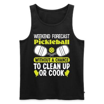 Weekend Forecast Pickleball - Männer Premium Bio Tank Top - Schwarz - Vorne - Michal (187cm)