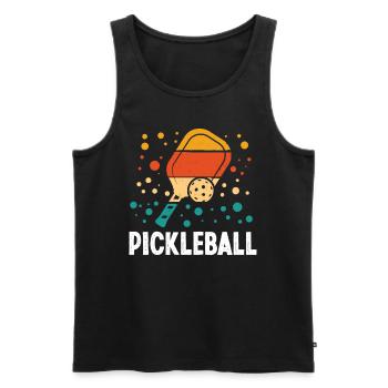 Pickleball - Männer Premium Bio Tank Top - Schwarz - Vorne - Michal (187cm)