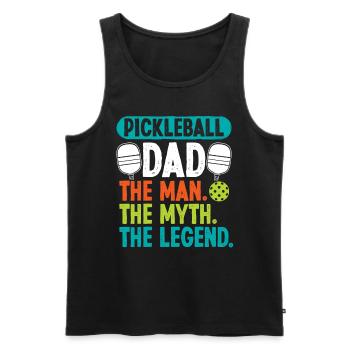 Pickleball Dad the Man - Männer Premium Bio Tank Top - Schwarz - Vorne - Michal (187cm)