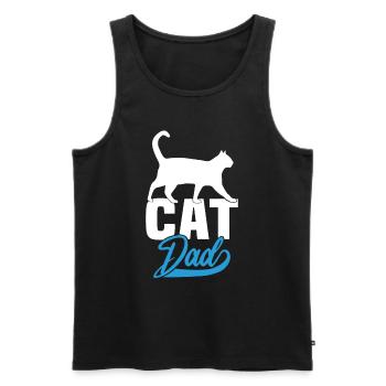 Cat Dad - Männer Premium Bio Tank Top - Schwarz - Vorne - Michal (187cm)