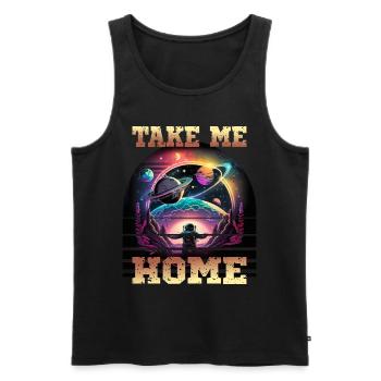 Astronaut Take Me Home für einen Kinder und - Männer Premium Bio Tank Top - Schwarz - Vorne - AI Model Male 178 light (178cm)
