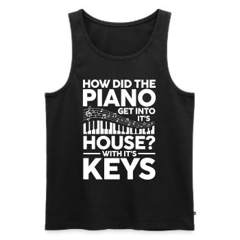 How Did The Piano Get Into House With It's Keys - Männer Premium Bio Tank Top - Schwarz - Vorne - Michal (187cm)