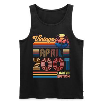 birthday April 2001 April. April 2001 Gift. - Men's Premium Organic Tank Top - black - Front - AI Model Male 178 light (178cm)