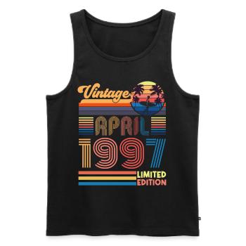 Geburtstag April 1997 April. April 1997 Geschenk. - Männer Premium Bio Tank Top - Schwarz - Vorne - AI Model Male 178 light (178cm)