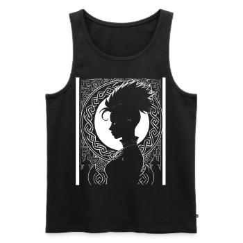 Fantasy Post Punk Keltische Stammeskunst Batcave Girl - Männer Premium Bio Tank Top - Schwarz - Vorne - Michal (187cm)