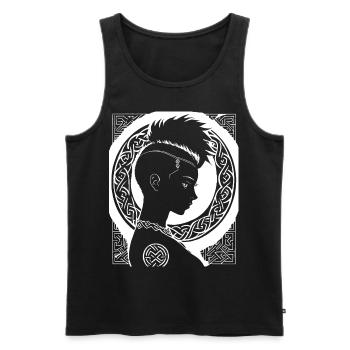 Fantasy Post Punk Celtic Tribal Art Batcave Girl - Débardeur bio Premium Homme - noir - Devant - AI Model Male 178 light (178cm)