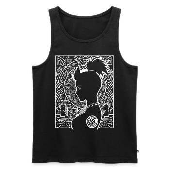 Fantasy Post Punk Celtic Tribal Art Batcave Girl - Débardeur bio Premium Homme - noir - Devant - AI Model Male 178 light (178cm)