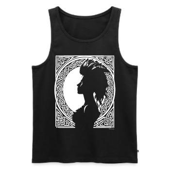 Sinister Style Meets Bold Design in Horror Nun, O - Men's Premium Organic Tank Top - black - Front - AI Model Male 178 light (178cm)