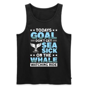 Whale Watching Whale Watching Orca Blue Whale - Men's Premium Organic Tank Top - black - Front - AI Model Male 178 light (178cm)