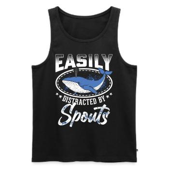 Whale Watching Whale Watching Orca Blue Whale - Men's Premium Organic Tank Top - black - Front - AI Model Male 178 light (178cm)