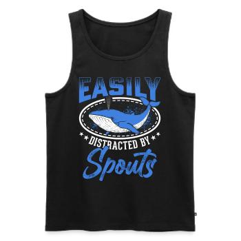 Whale Watching Whale Watching Orca Blue Whale - Men's Premium Organic Tank Top - black - Front - AI Model Male 178 light (178cm)
