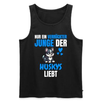 Husky Hundehalter Hunde Jungs Geschenk Husky - Männer Premium Bio Tank Top - Schwarz - Vorne - Michal (187cm)