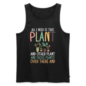 Tout ce dont j’ai besoin Plantes et autres plantes - Débardeur bio Premium Homme - noir - Devant - Michal (187cm)