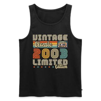 Jahrgang 2003 Geburtstagsgeschenk 2003 - Männer Premium Bio Tank Top - Schwarz - Vorne - Michal (187cm)