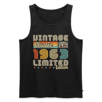 Vintage 1963 Birthday Gift 1963 - Men's Premium Organic Tank Top - black - Front - Michal (187cm)
