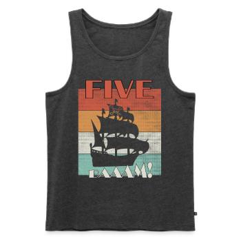 Pirate 5 years birthday shirt - Men's Premium Organic Tank Top - heather anthracite - Front - AI Model Male 178 light (178cm)
