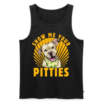 Montrez-moi vos Pitties - Débardeur bio Premium Homme - noir - Devant - AI Model Male 178 light (178cm)