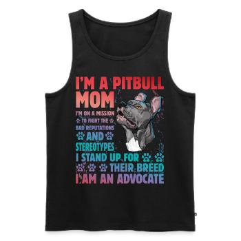 Pitbull drôle de dicton - Débardeur bio Premium Homme - noir - Devant - AI Model Male 178 light (178cm)