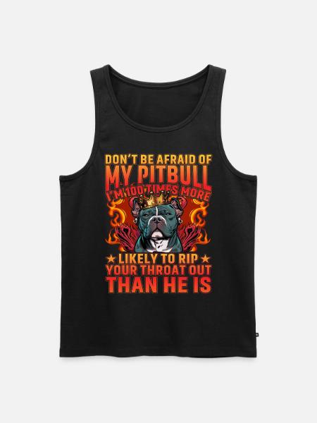 Pitbull Lustiger Spruch - Männer Premium Bio Tank Top - Schwarz