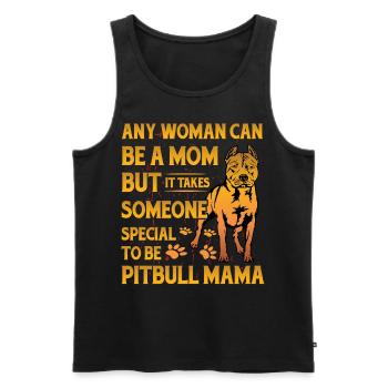 Maman Pitbull - Débardeur bio Premium Homme - noir - Devant - AI Model Male 178 light (178cm)