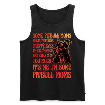 Pitbull Maman drôle de dicton - Débardeur bio Premium Homme - noir - Devant - AI Model Male 178 light (178cm)